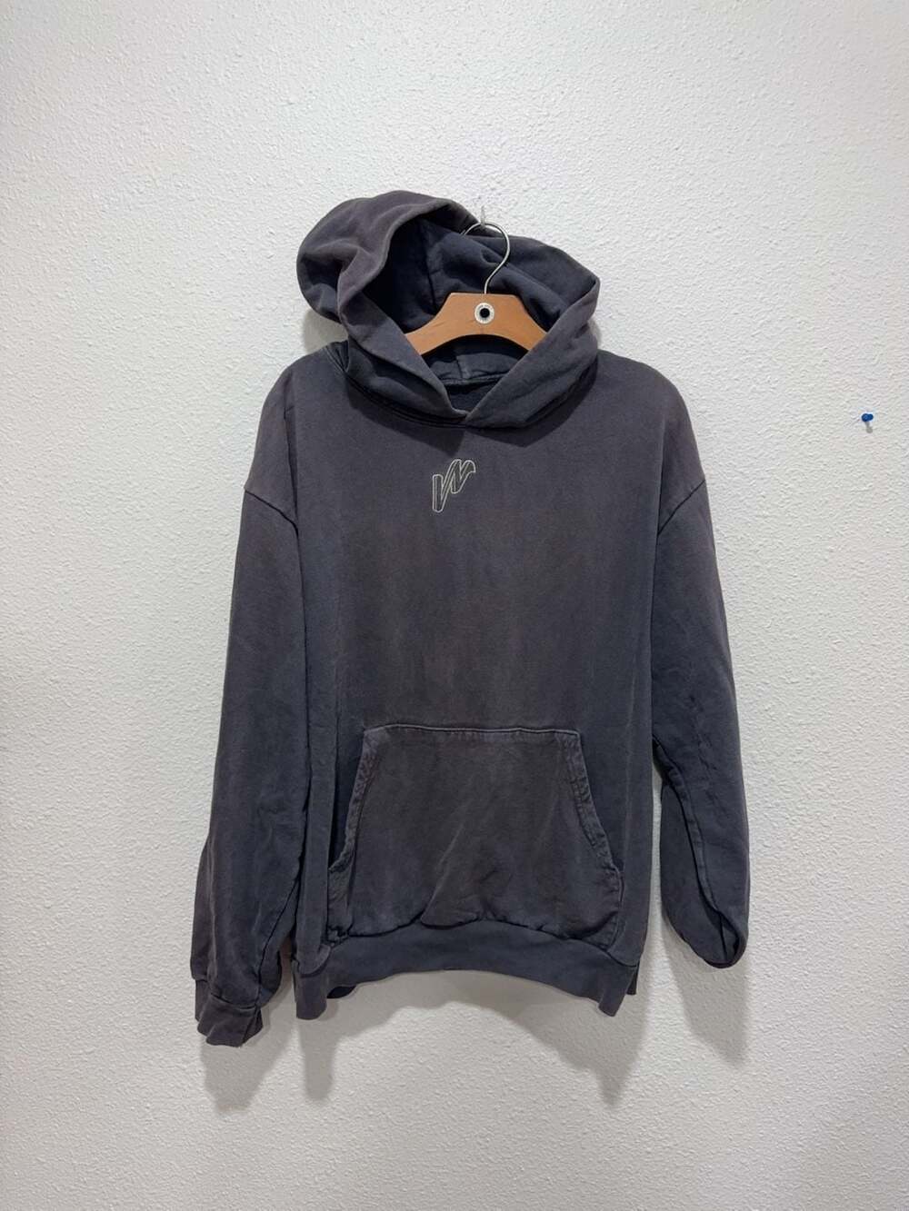 Wasted Paris Embroidered Logo Hoodie Charcoal Grey